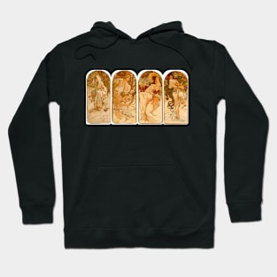 Four Women Four Seasons 1897 Alphonse Marie Mucha Hoodie